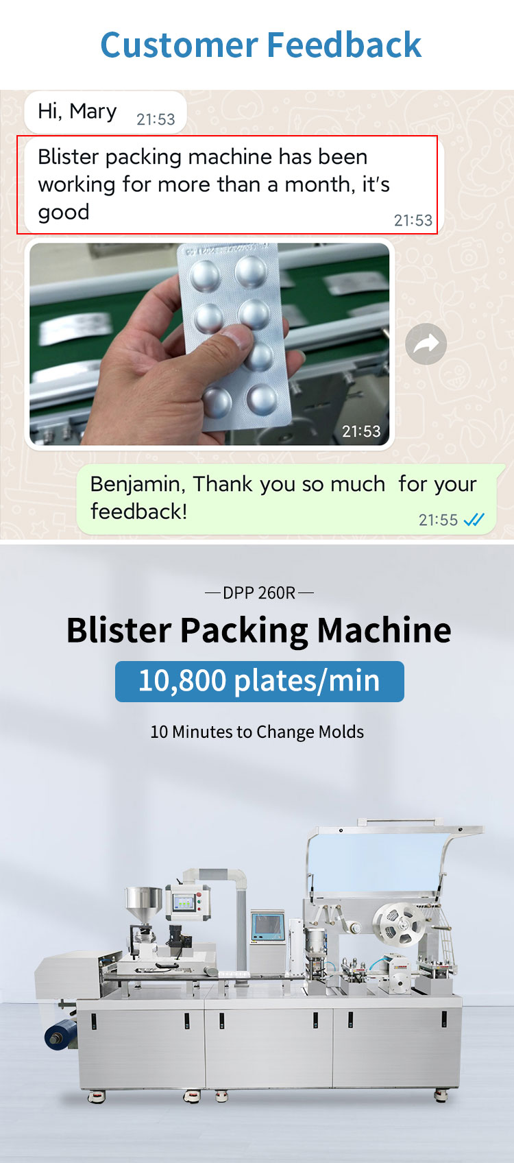 blister packing machine for tablet