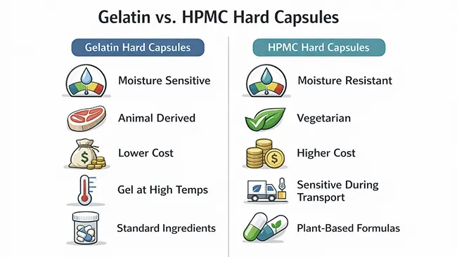 Gelatin capsule vs HPMC capsule