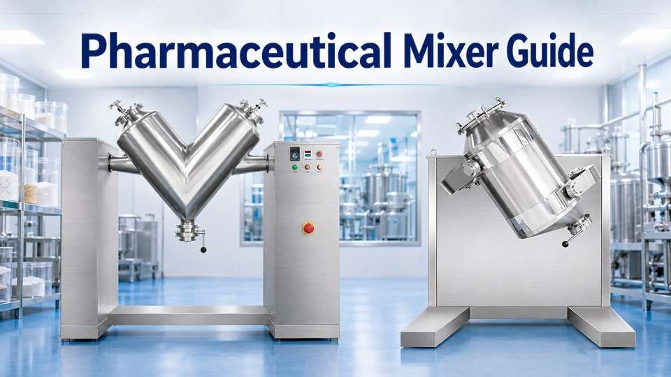V type and 3D pharmaceutical mixers for powder and granule blending